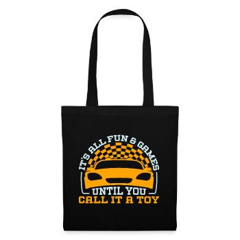 Slot Car is All Fun & Games Until You Call It Toy - Tote Bag - black - Front