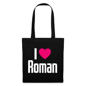 J’aime Roman Pink Heart J’aime Roman - Sac en tissu - noir - Devant
