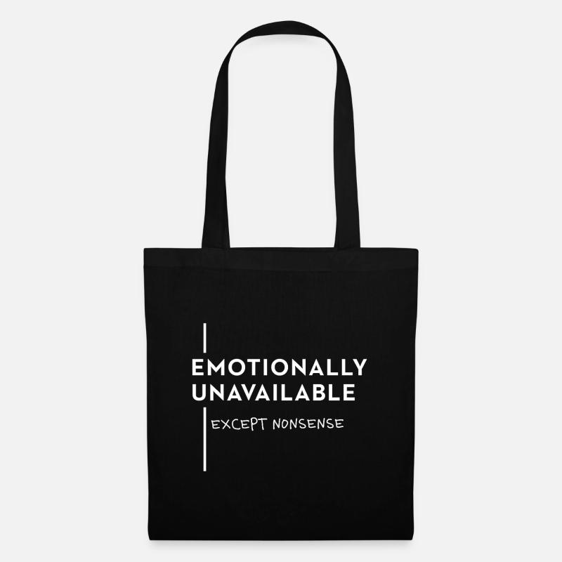 Emotionally Unavailable – Meme Trend Typo Spruch - Stoffbeutel - Schwarz