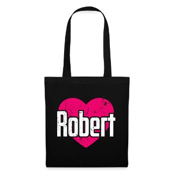 I Love Robert Pink Heart I Love Robert - Tote Bag - black - Front