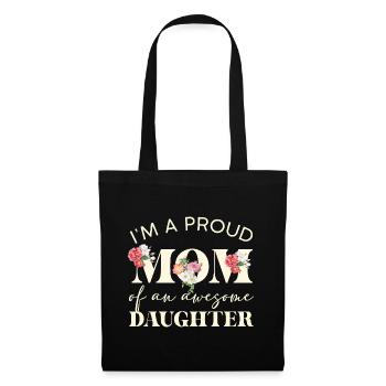 Maman fière Une grande fille - Sac en tissu - noir - Devant