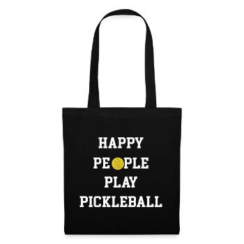 Des gens heureux jouent au pickleball - Sac en tissu - noir - Devant