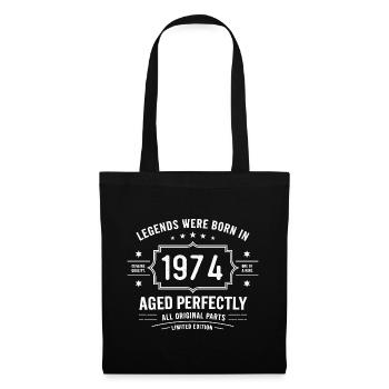 Millésime original 1974 | Cadeau d’anniversaire 1974 - Sac en tissu - noir - Devant