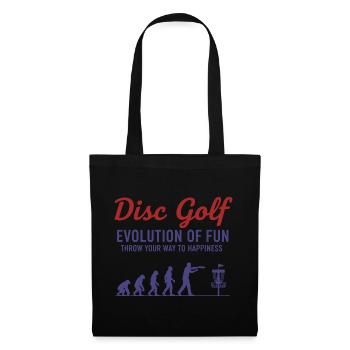 Disc Golf Evolution Of Fun Wirf Dich Zu - Stoffbeutel - Schwarz - Vorne