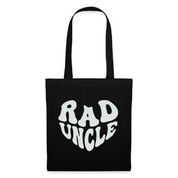 Retro Rad Uncle Heart - Cool Uncle (Custom Color) - Tote Bag - black - Front