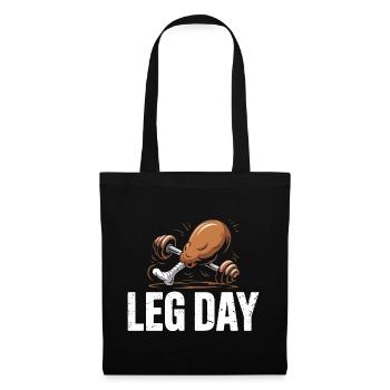 Leg Day Kraftduell - Stoffbeutel - Schwarz - Vorne