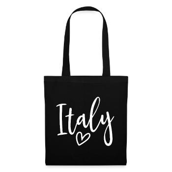 Italien – Herz der Frauen, Liebe zu Italien - Stoffbeutel - Schwarz - Vorne