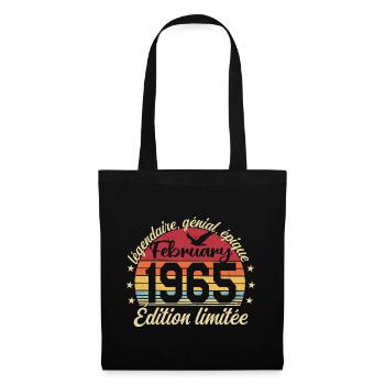 Février 1965 Anniversaire février 1965 Retro 1965 - Sac en tissu - noir - Devant
