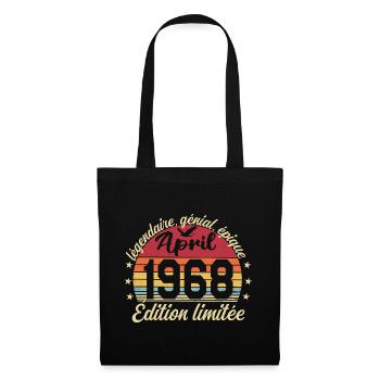 1968 avril Anniversaire avril 1968 - Sac en tissu - noir - Devant