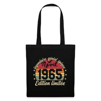 1965 April Birthday April 1965 - Tote Bag - black - Front