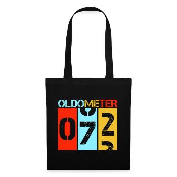 Oldometer 72 Lustiges 72. Geburtstags-Retro-Design - Stoffbeutel - Schwarz - Vorne