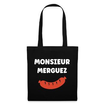 Monsieur Merguez Saucisse Dessin - Sac en tissu - noir - Devant