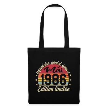 les légendes sont nées mai 1986 - Sac en tissu - noir - Devant