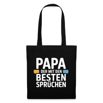 Papa Sprüche Lustig Vater Humor Geschenk - Stoffbeutel - Schwarz - Vorne
