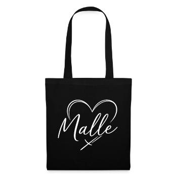 Malle Herz - Stoffbeutel - Schwarz - Vorne