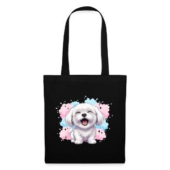 Éclaboussure pastel joyeuse et duveteuse - Sac en tissu - noir - Devant