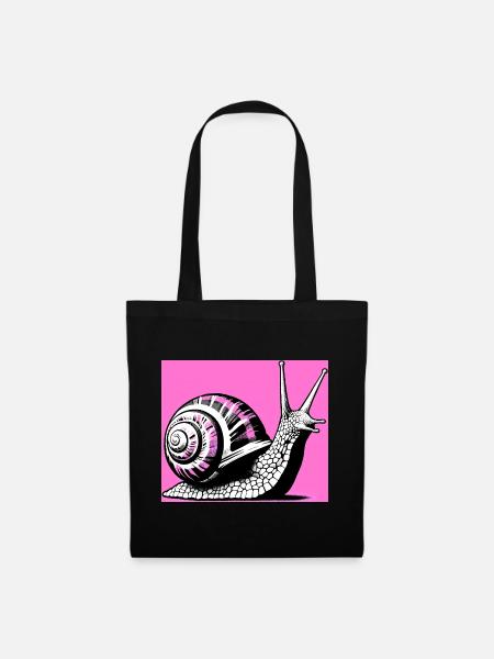 Schnecke - Stoffbeutel - Schwarz