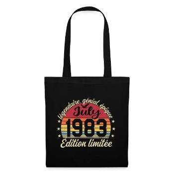 Anniversaire Juillet 1983 Vintage Cadeau - Sac en tissu - noir - Devant