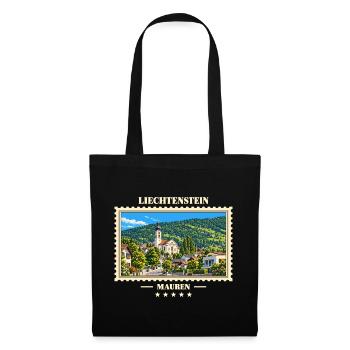 Liechtenstein Mauren Vintage Reisemarke - Stoffbeutel - Schwarz - Vorne