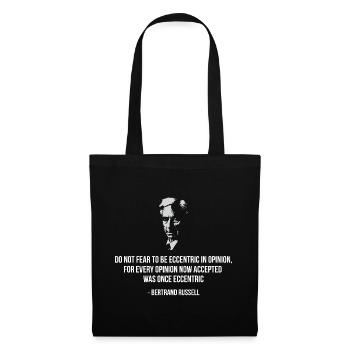 Bertrand Russell Exzentrische Meinung Zitatporträt - Stoffbeutel - Schwarz - Vorne