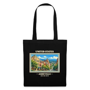 Vereinigte Staaten Asheville Vintage Reisemarke - Stoffbeutel - Schwarz - Vorne