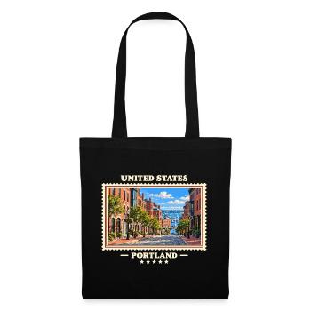 Vereinigte Staaten Portland Maine Vintage Reisemar - Stoffbeutel - Schwarz - Vorne