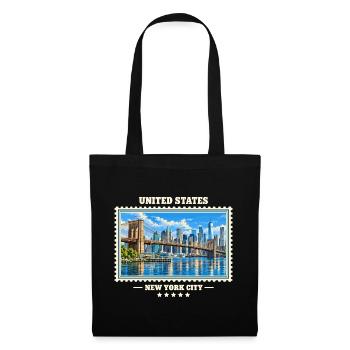 Vereinigte Staaten New York City Vintage Reise - Stoffbeutel - Schwarz - Vorne