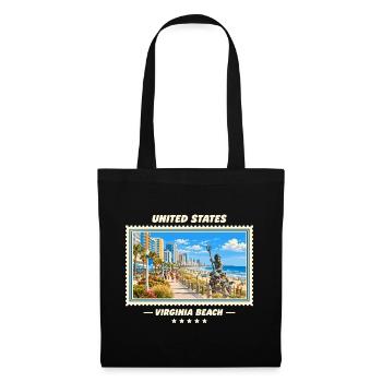 Vereinigte Staaten Virginia Beach Vintage Marke - Stoffbeutel - Schwarz - Vorne