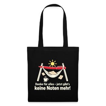 Lehrer Ruhestand Abschiedsgeschenk Keine Noten - Stoffbeutel - Schwarz - Vorne