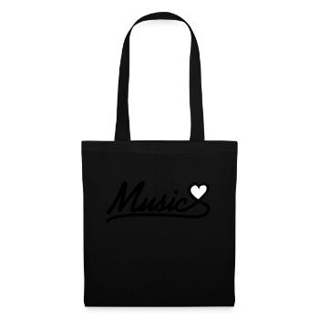 music love - Stoffbeutel - Schwarz - Vorne