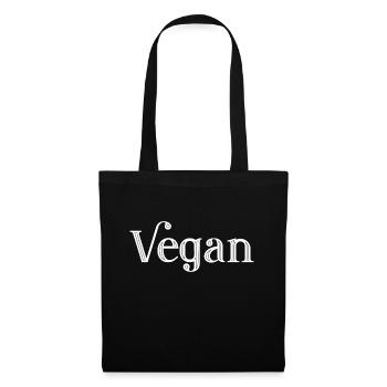 VEGAN - Végétalienne - végétalienne - amour des animaux - Sac en tissu - noir - Devant