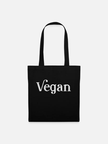 VEGAN - Veganerin - Veganer - tierlieb - Stoffbeutel - Schwarz
