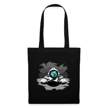 Astronaut Climate Protection Space Illustration Moon - Tote Bag - black - Front