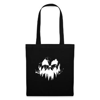 Visage citrouille blanc Halloween - Sac en tissu - noir - Devant