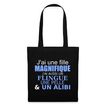 j'ai une fille magnifique - Tote Bag - black - Front