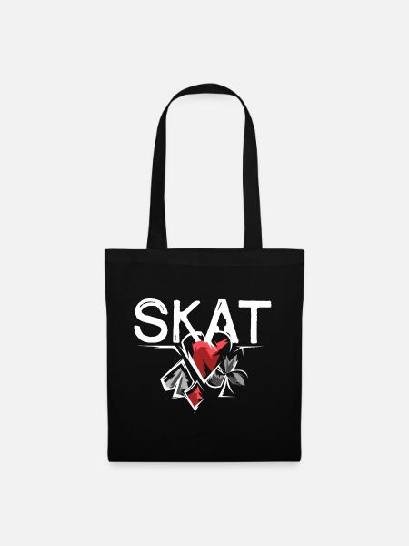 Skat Illustration Spielfarben Herz Pik Spiel - Stoffbeutel - Schwarz