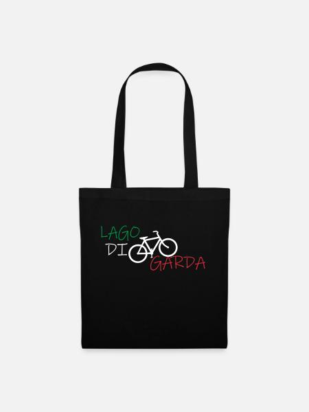 Fahrrad, Gardasee, Urlaub, Italien, Happy, Hobby - Stoffbeutel - Schwarz