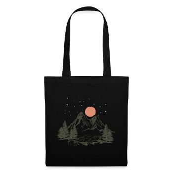 Mountain Nature Tents Camping stars forest gift - Tote Bag - black - Front