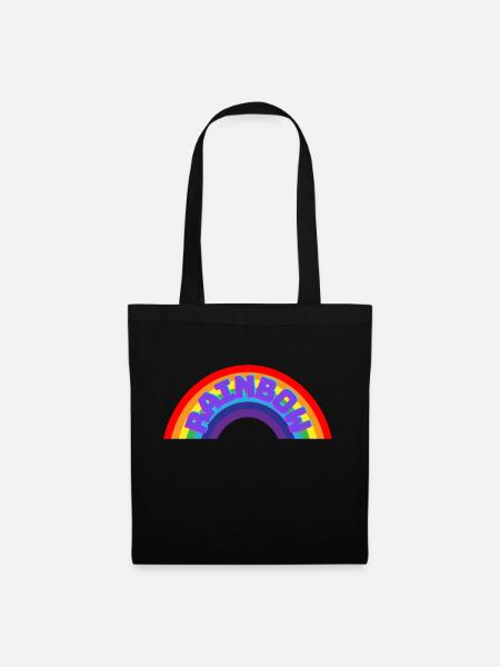Regenbogen - Stoffbeutel - Schwarz