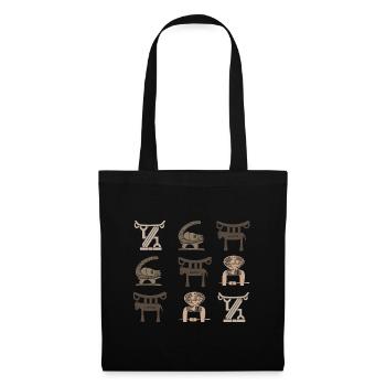 Art tribal africain abstrait - Sac en tissu - noir - Devant
