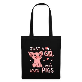 Just a Girl who loves Pigs - Tote Bag - black - Front