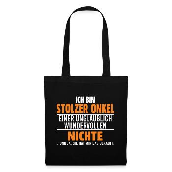 Patenonkel Onkel Nichte - Stoffbeutel - Schwarz - Vorne