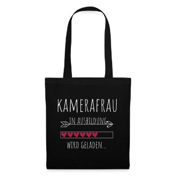 Kamerafrau in Ausbildung Geschenk - Stoffbeutel - Schwarz - Vorne