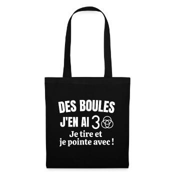 pétanque, pétanque humour, fan de pétanque - Sac en tissu - noir - Devant