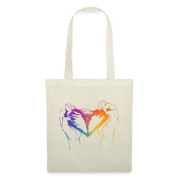 Cœur déchiré aux couleurs de l’arc-en-ciel pour la fierté - Sac en tissu - nature - Devant