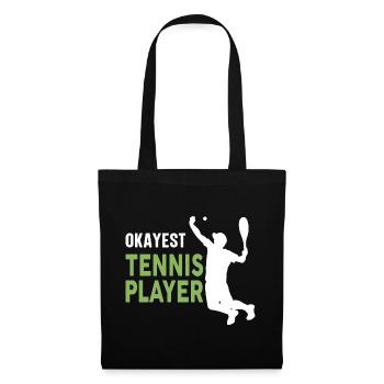 Okayster Tennisspieler - Stoffbeutel - Schwarz - Vorne