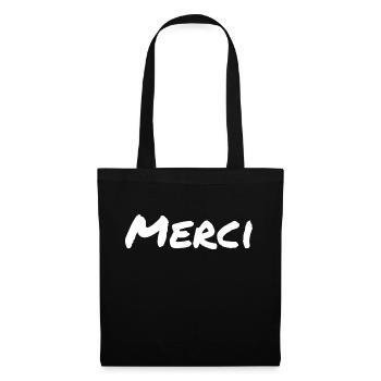 Merci - Sac en tissu - noir - Devant