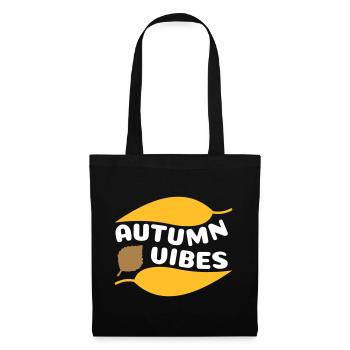 Autumn vibes (geschwungene Laubblätter) - Stoffbeutel - Schwarz - Vorne