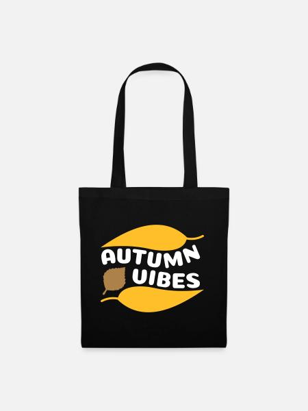 Autumn vibes (curved leaves) - Tote Bag - black