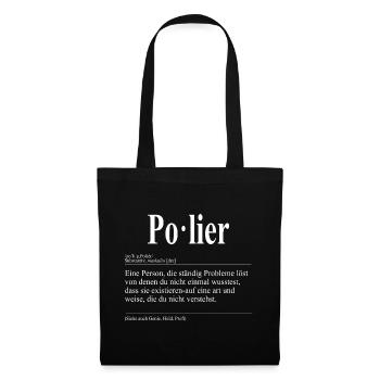 Polier Lustige Berufs Definition - Stoffbeutel - Schwarz - Vorne